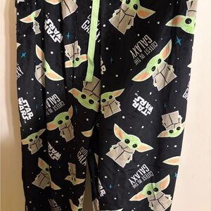XXL Baby Yoda Star Wars Adult Pajama Bottoms - Black with Green and White